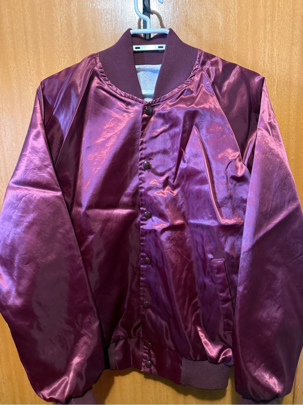 Auburn sports wear Men's Satin Bomber Jacket - Burgundy